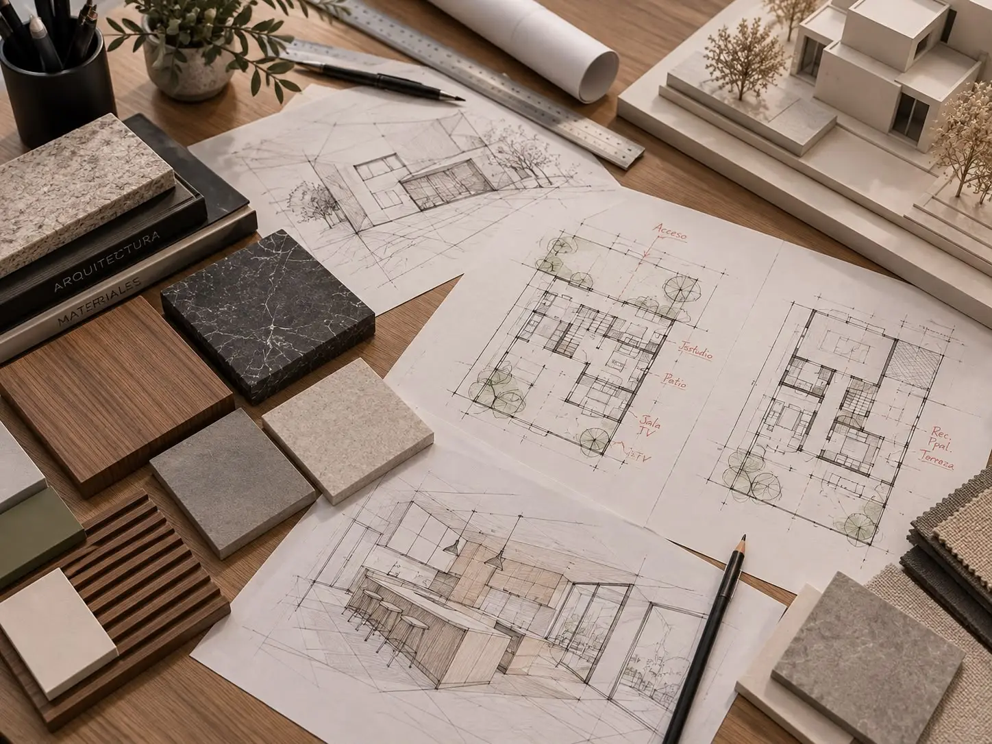 Referencia de luz y materiales en un interior